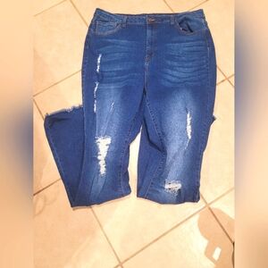 De-stress bell bottom jeans 3x